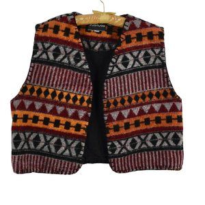 Vintage Tribal Wool Blend Vest Size Large
